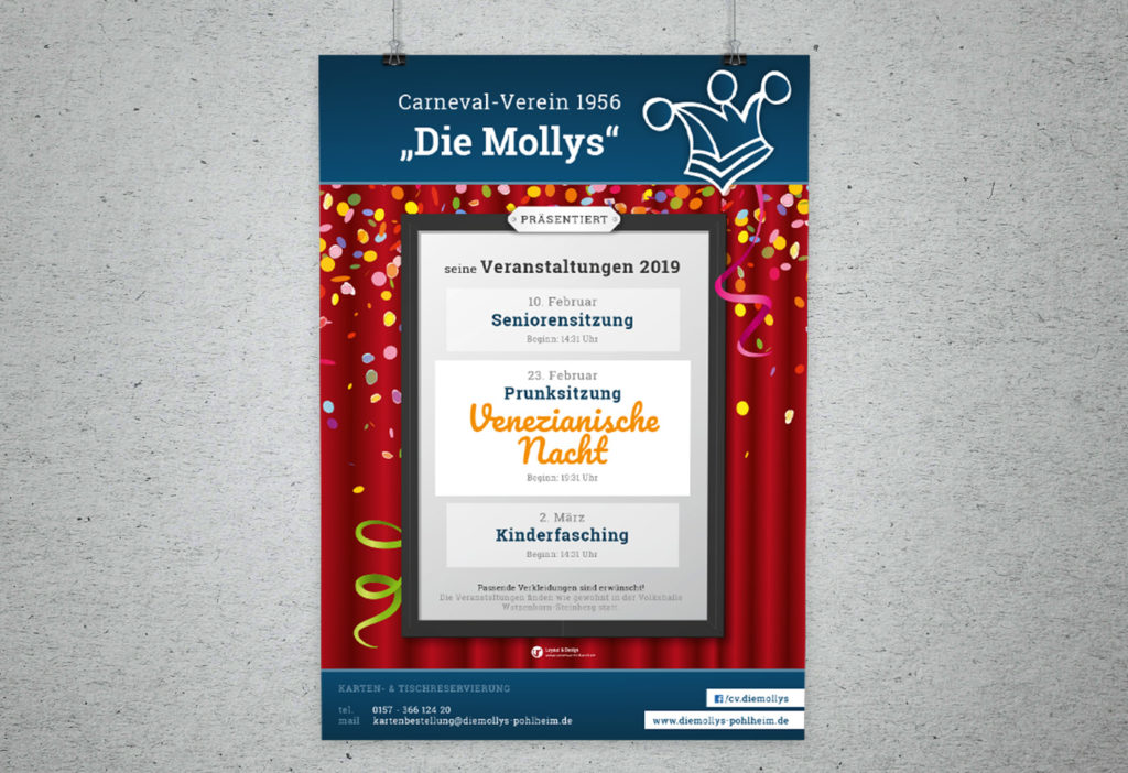 Plakatdesign: CV "die Mollys" e.V. - Veranstaltungen 2019